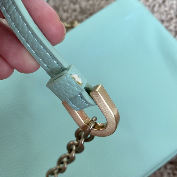 Ann Taylor Mint Green Chain Strap Accent Purse Crossbody  Bag - Picture 10 of 13